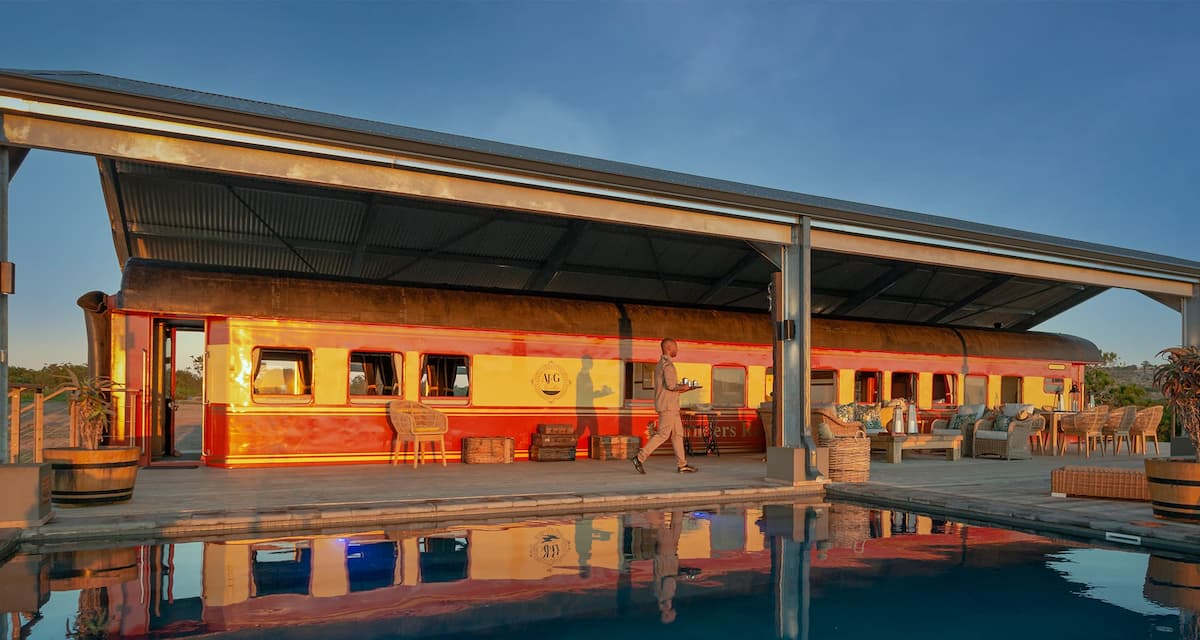 The Founders Railway Carriage on its siding at the Founders Private Game Reserve