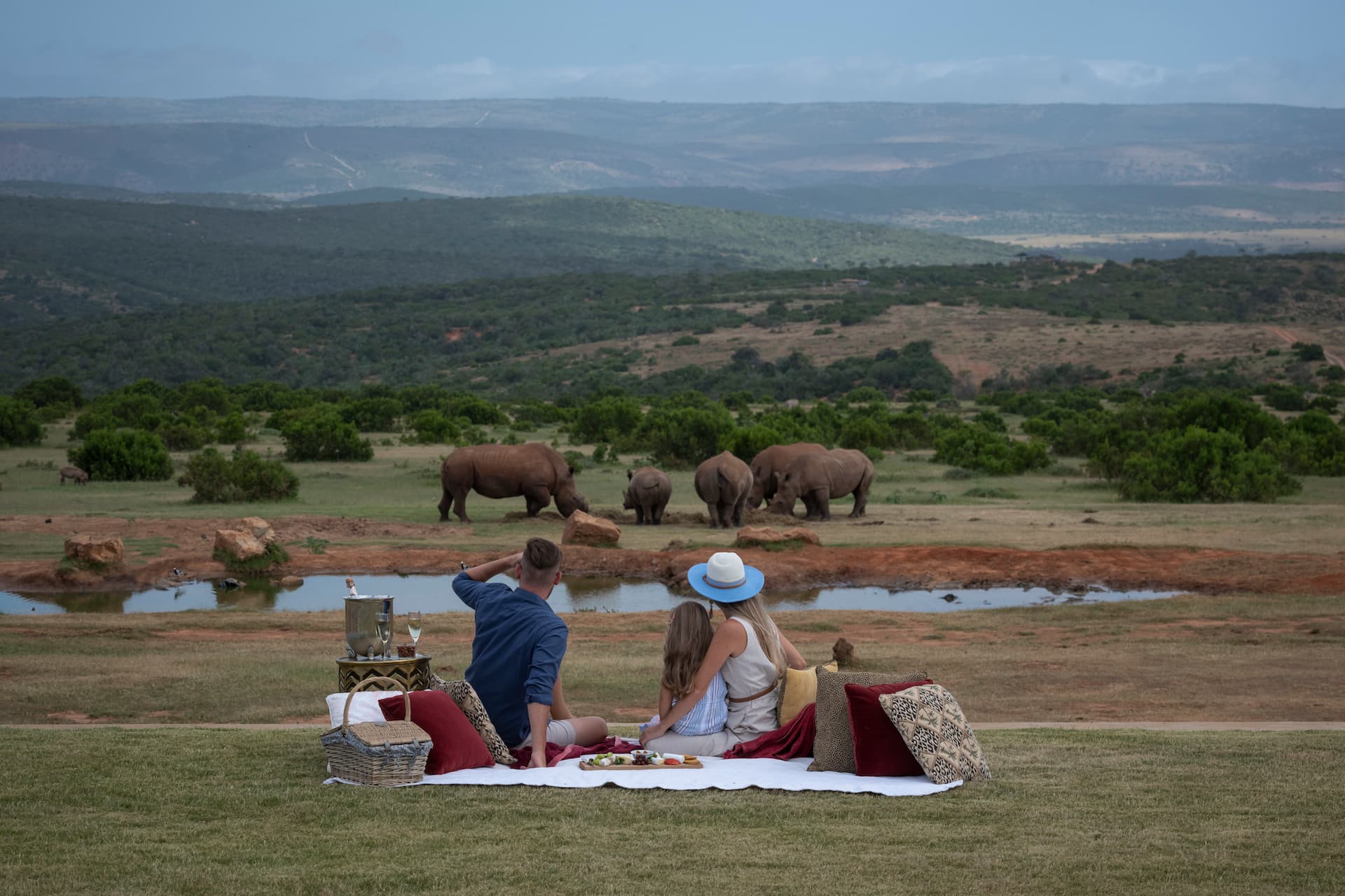 Picnic overlooking the waterhole