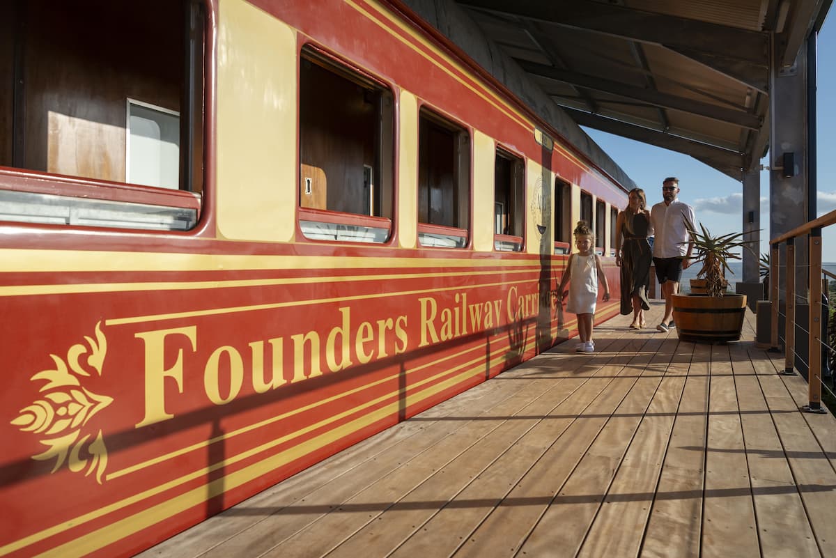 Exterior of the Founders Railway Carriage