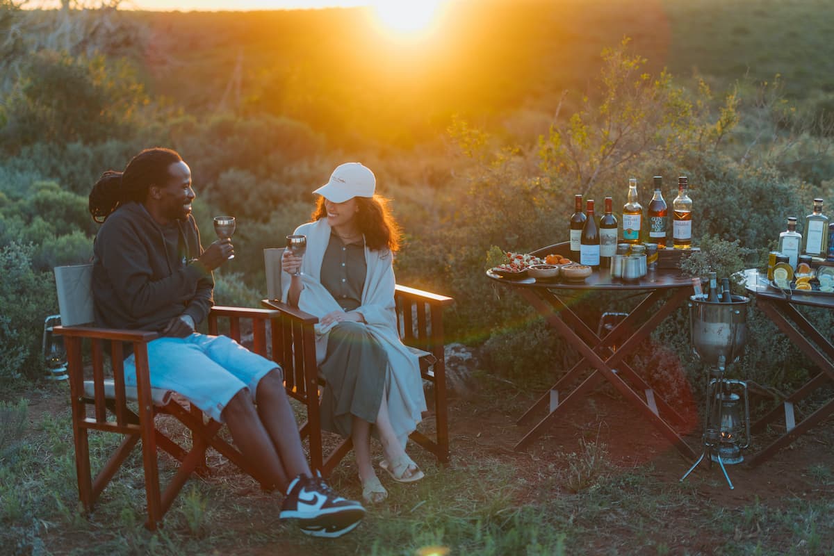 Drinks stop during an afternoon game drive